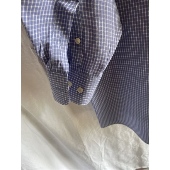 Men’s Urban Works Size Large Blue Plaid Long Sleeve Button Front Shirt W/pocket - Picture 6 of 9